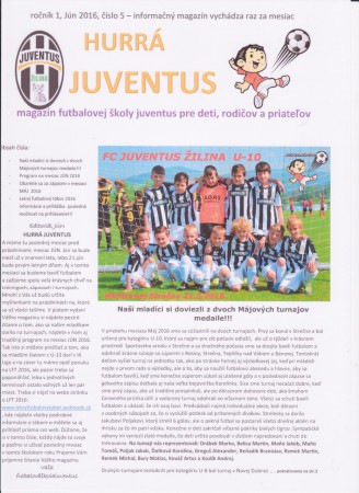 Práve vyšlo 5 číslo magazínu HURRÁ JUVENTUS ČÍTAJTE!!!